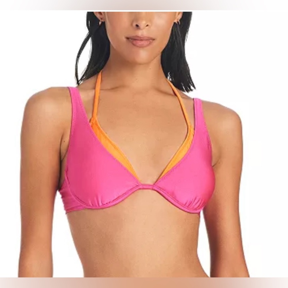 Anthropologie Pink and Orange Bikini Top